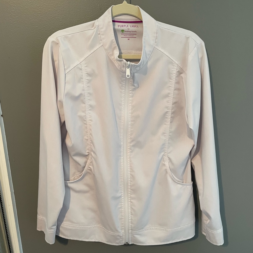 Healing hands purple label scrub jacket womens M